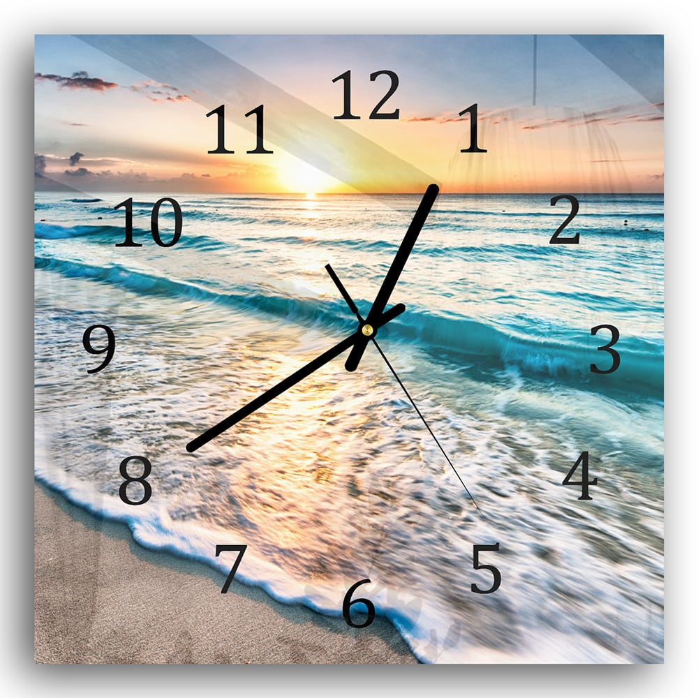 Wanduhr 30x30 - Strand in Cancún