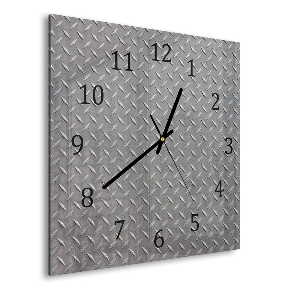Wanduhr 30x30 - Riffelblech-Textur