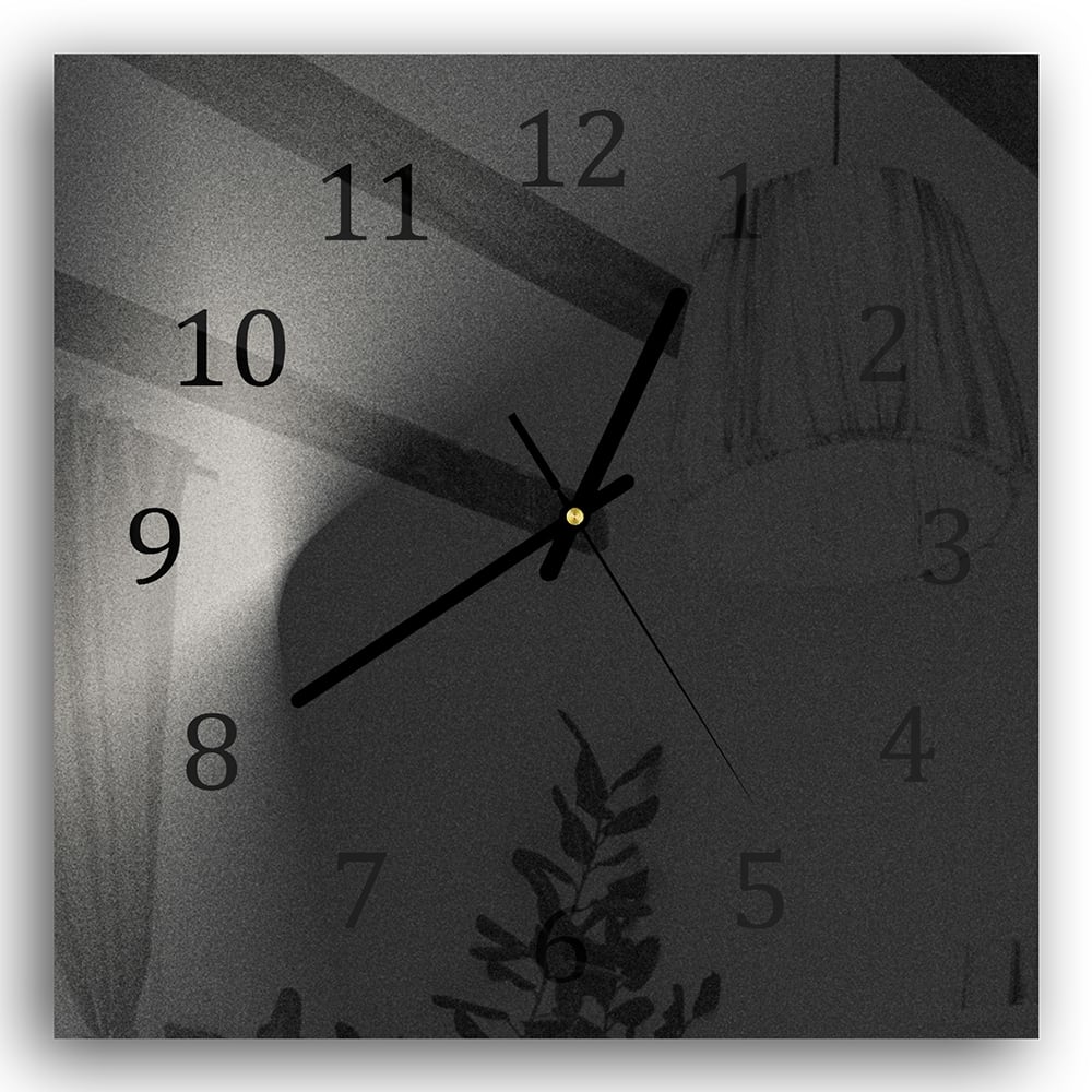 Wanduhr 30x30 - Schwarz-weißer Sand
