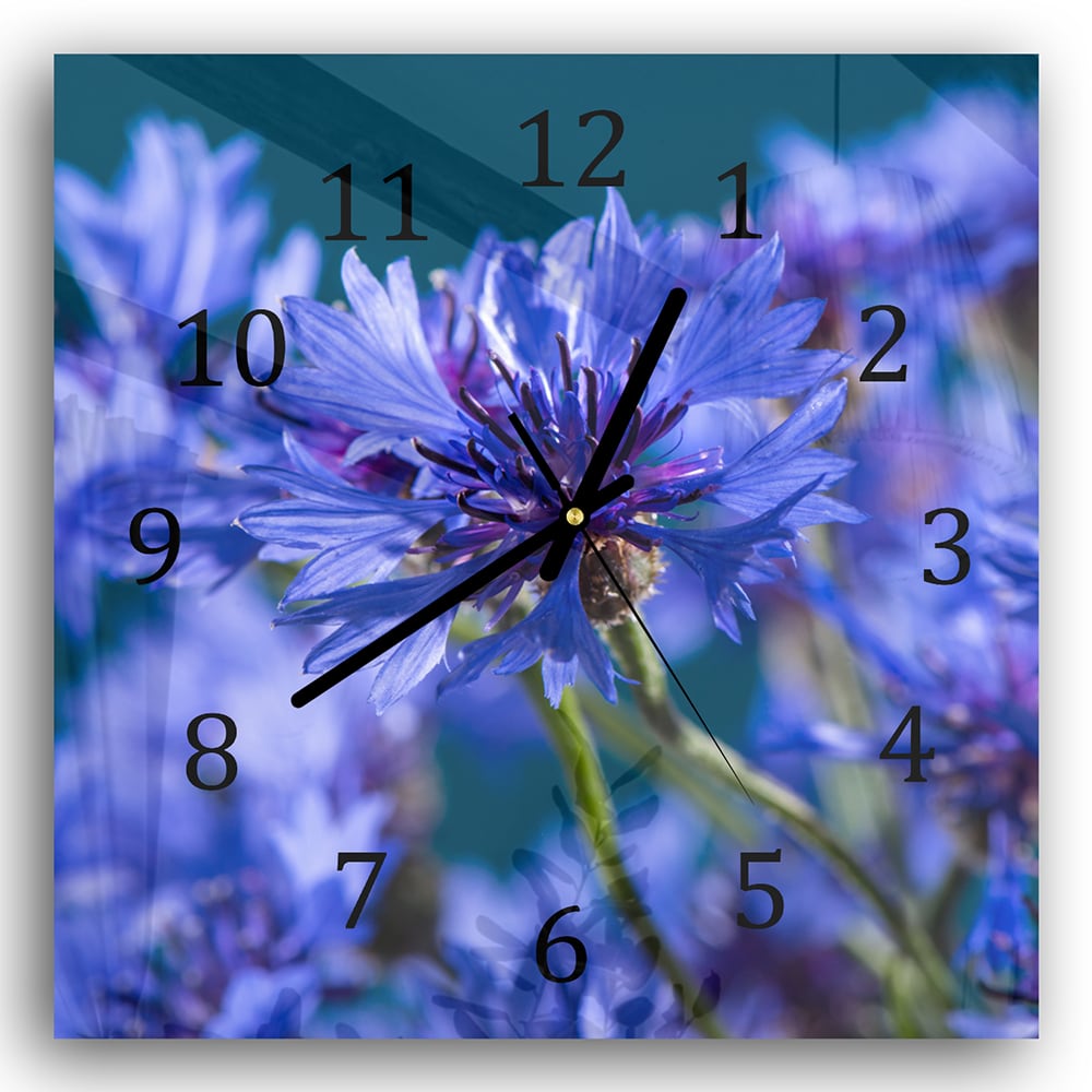 Wanduhr 30x30 - Kornblume