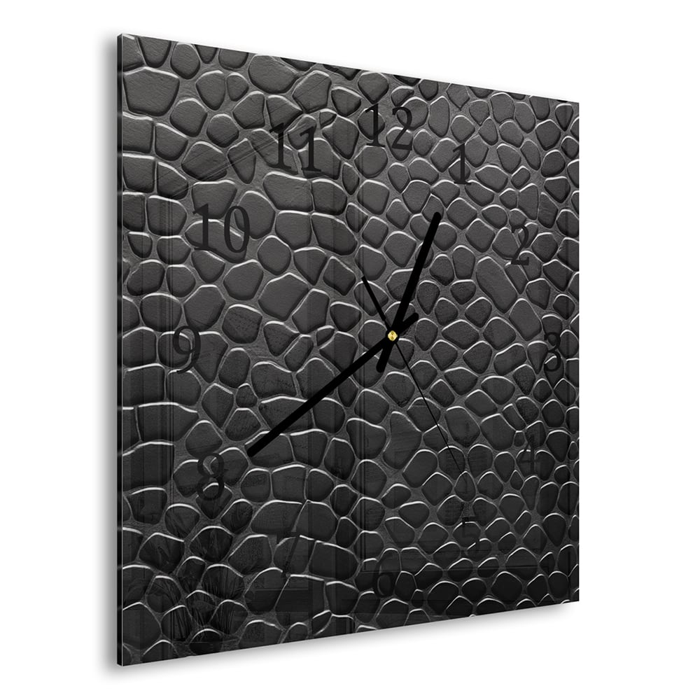 Wanduhr 30x30 - Nahaufnahme Leder
