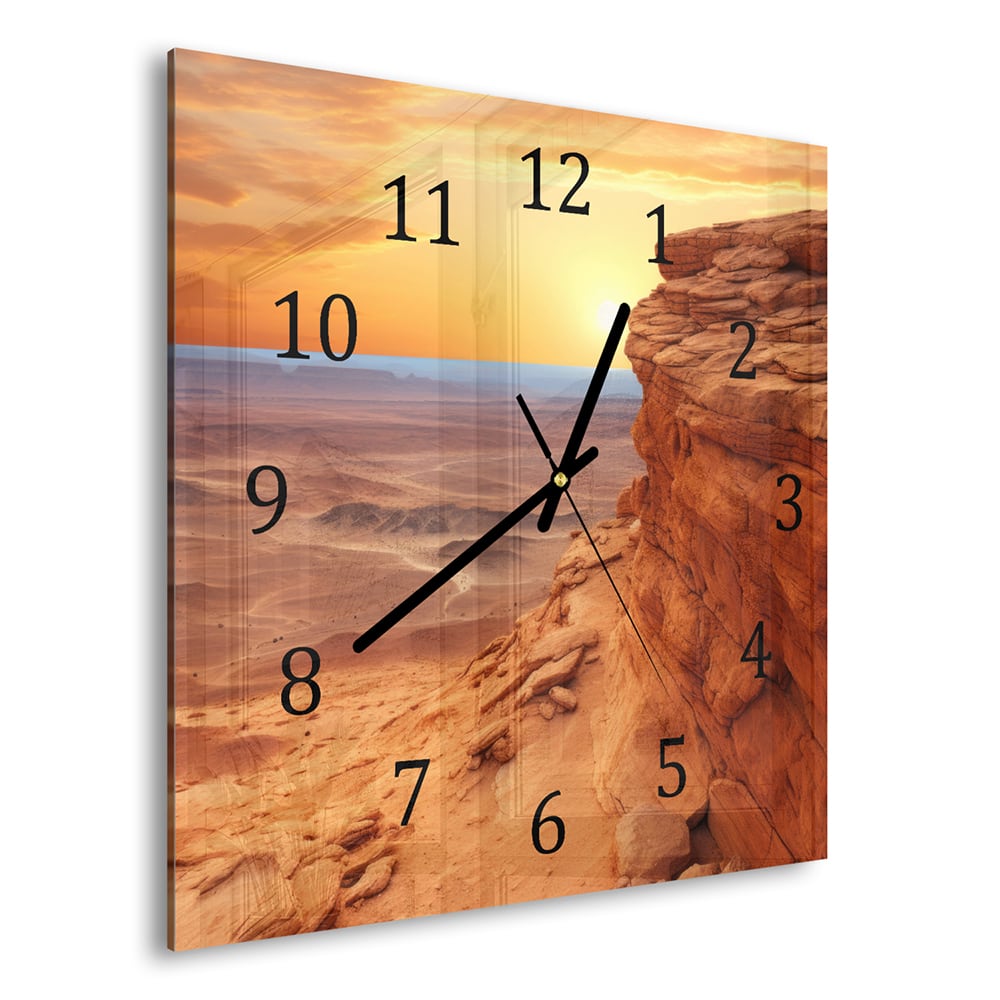 Wanduhr 30x30 - Wüstenlandschaft