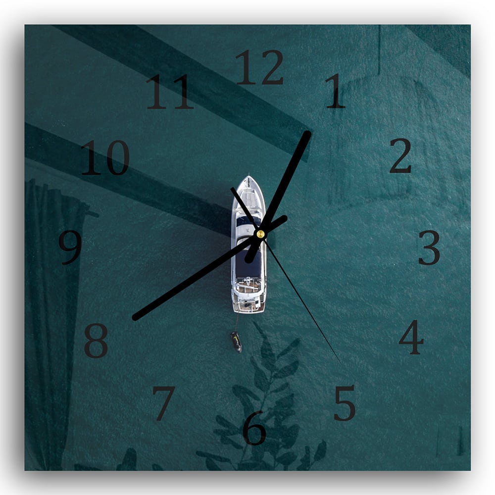 Wanduhr 30x30 - Jacht im Ozean