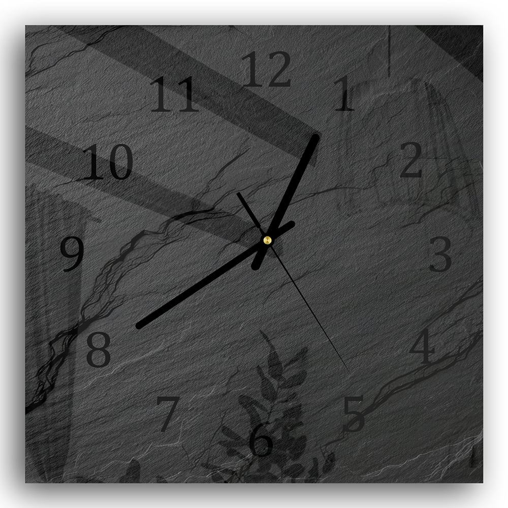 Wanduhr 30x30 - Schiefer Schwarz