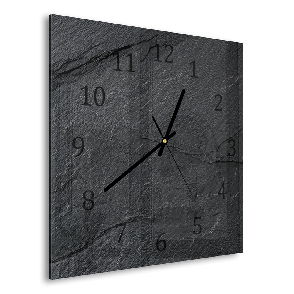 Wanduhr 30x30 - Schiefer-Textur