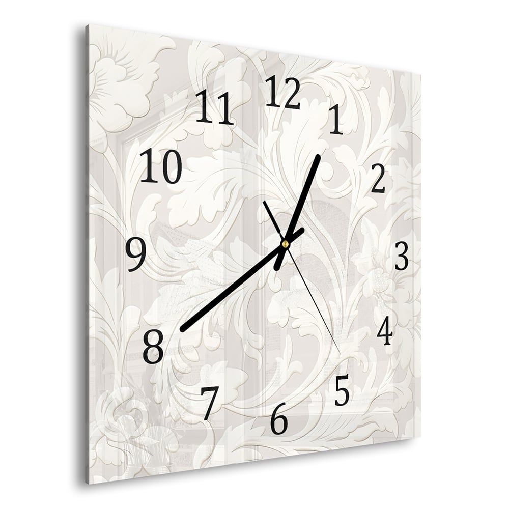 Wanduhr 30x30 - Französisches Vintage-Blumenmuster