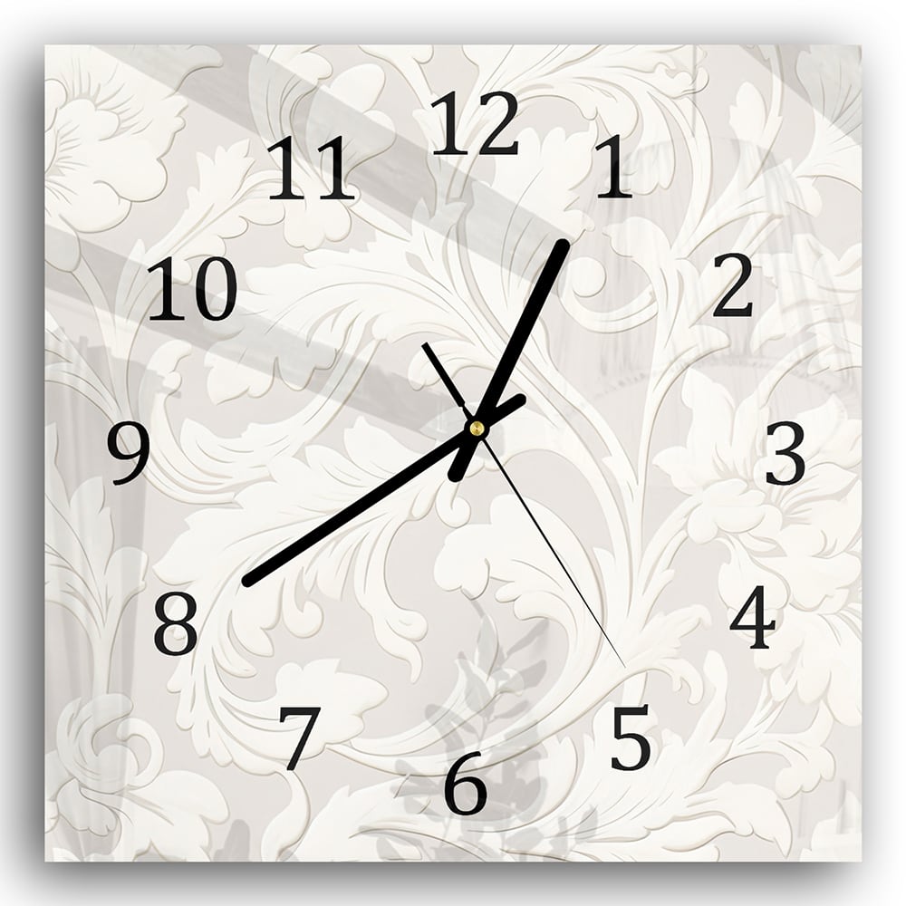 Wanduhr 30x30 - Französisches Vintage-Blumenmuster