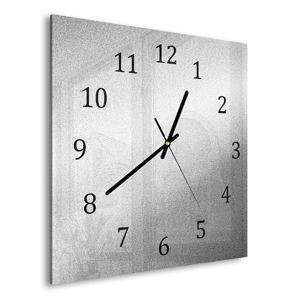 Wanduhr 30x30 - Silberne matte Textur