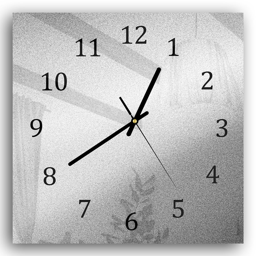 Wanduhr 30x30 - Silberne matte Textur