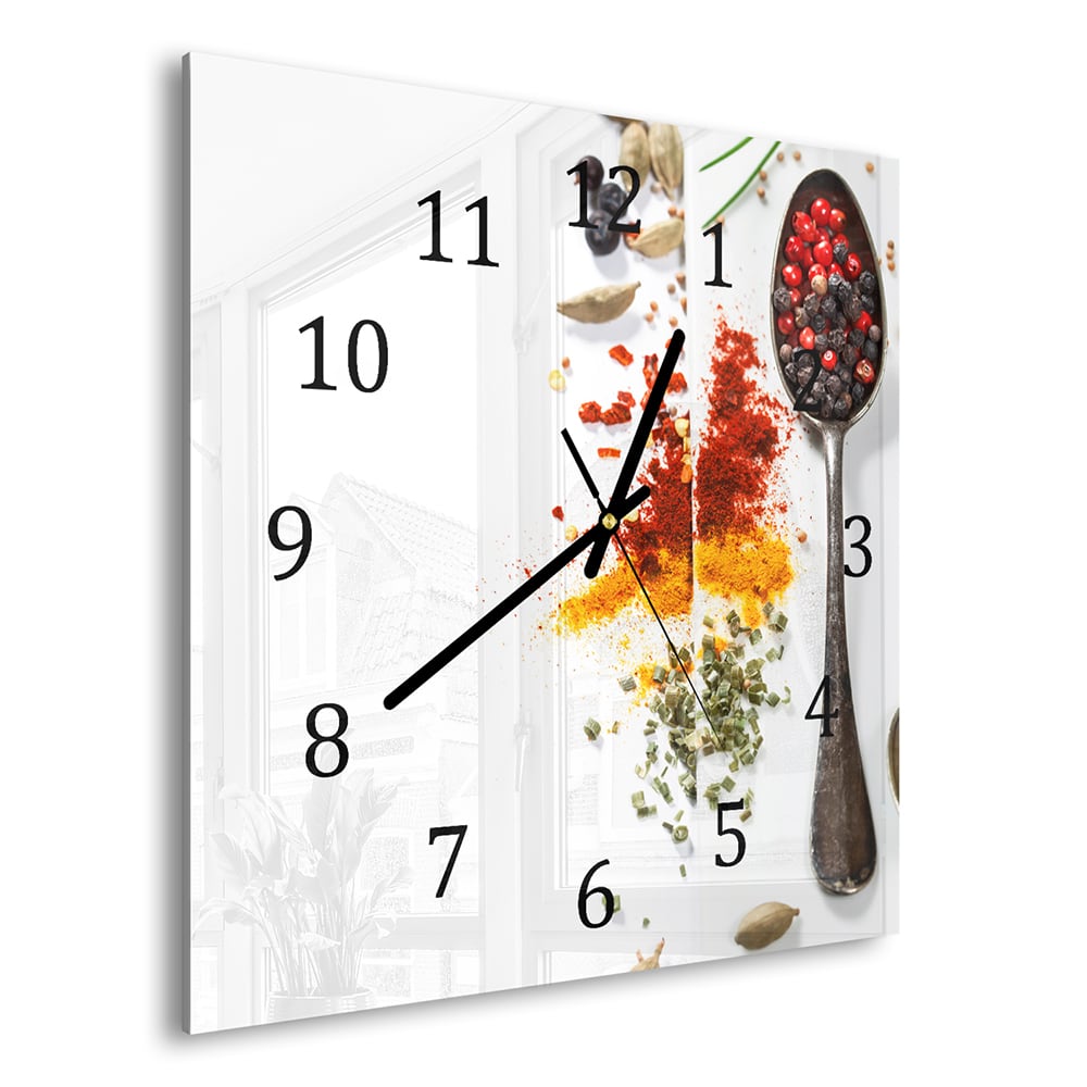 Wanduhr 30x30 - Palette Gewürze