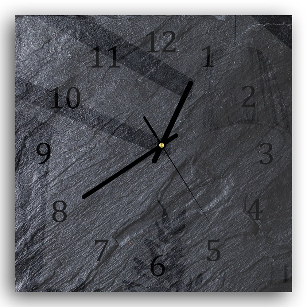 Wanduhr 30x30 - Schwarzer Schiefer