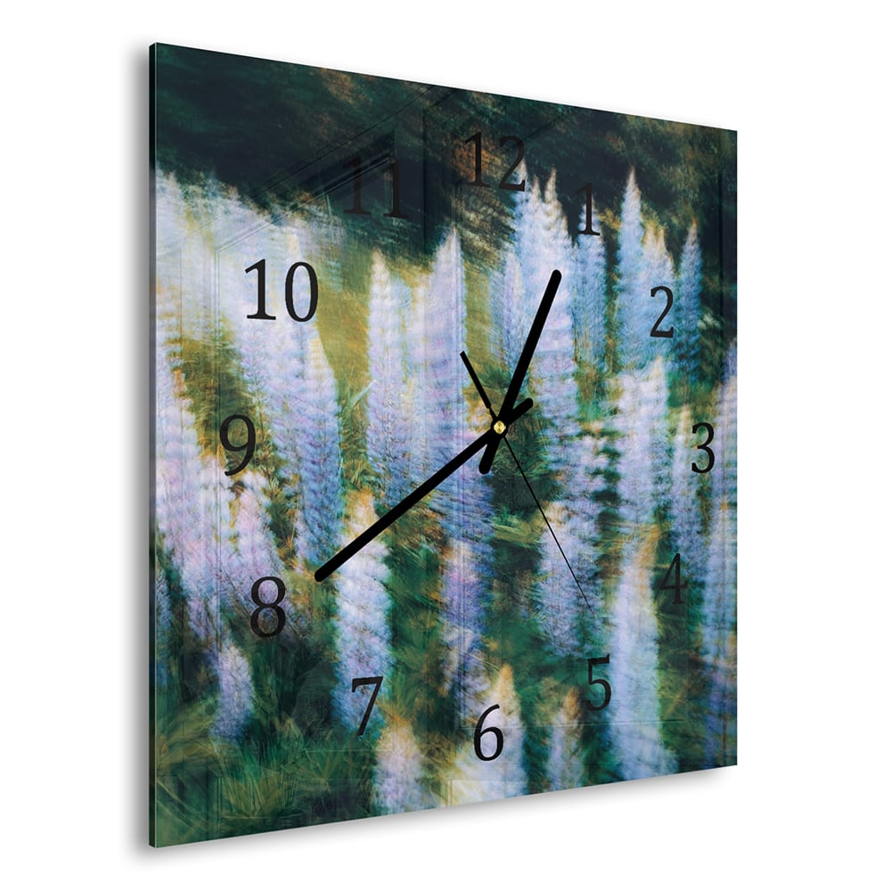 Wanduhr 30x30 - Träumerische Blumen