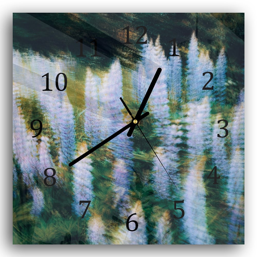 Wanduhr 30x30 - Träumerische Blumen