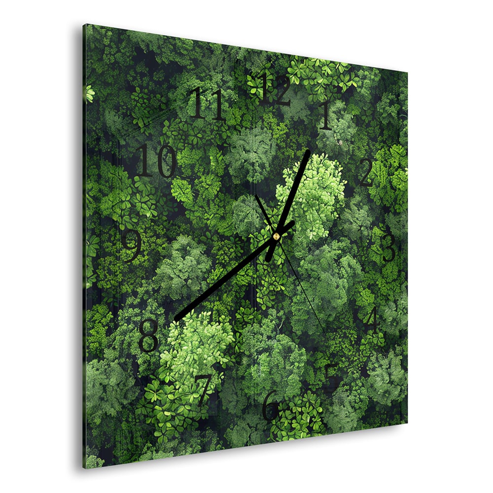 Wanduhr 30x30 - Wälder von oben