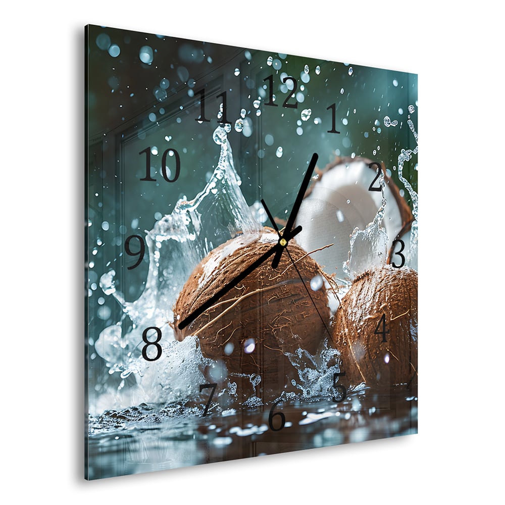 Wanduhr 30x30 - Kokos-Splash