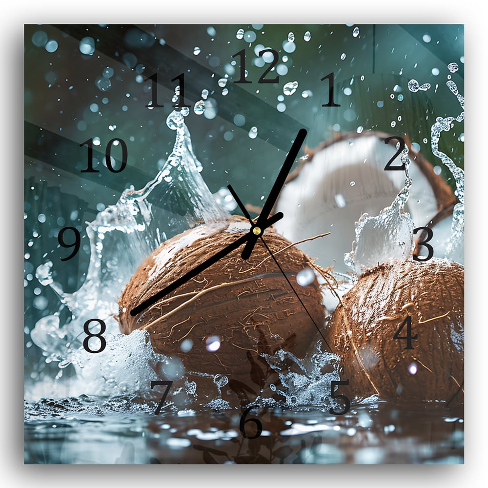Wanduhr 30x30 - Kokos-Splash