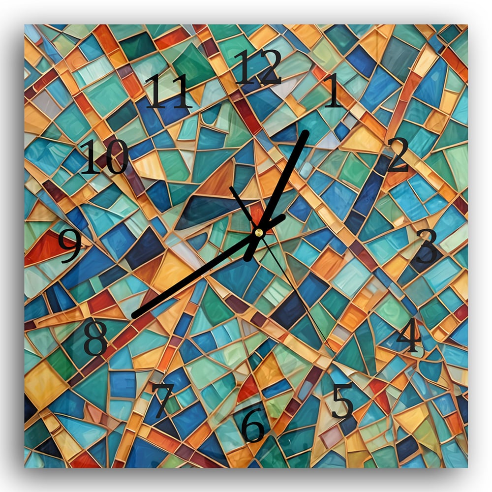 Wanduhr 30x30 - Mosaik-Textur
