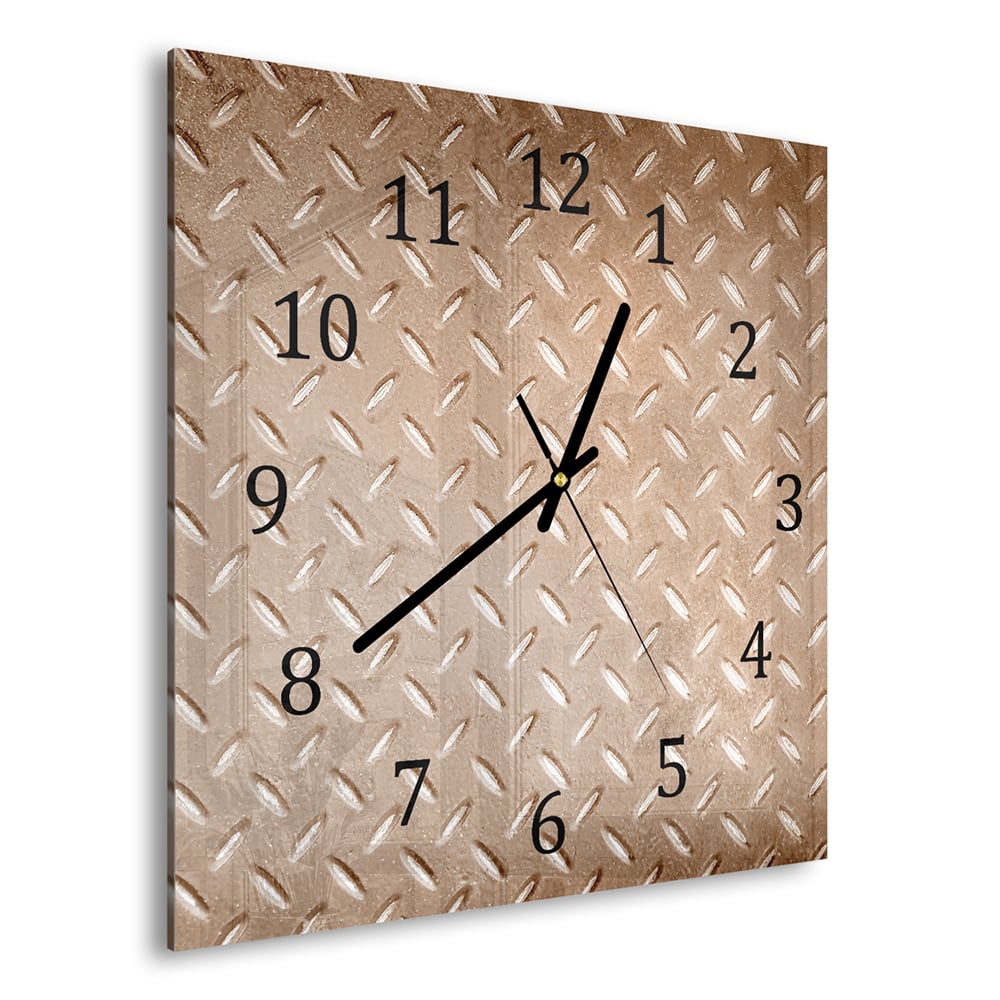 Wanduhr 30x30 - Rostige Riffelblech