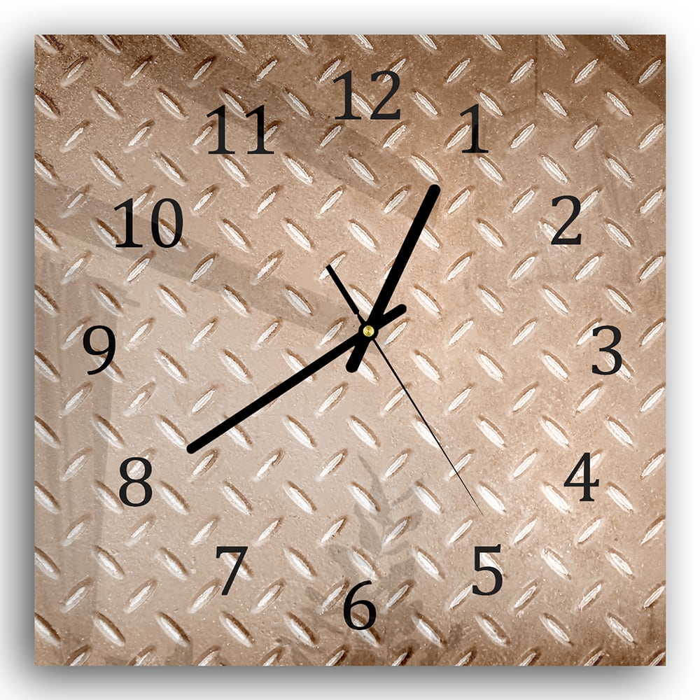 Wanduhr 30x30 - Rostige Riffelblech