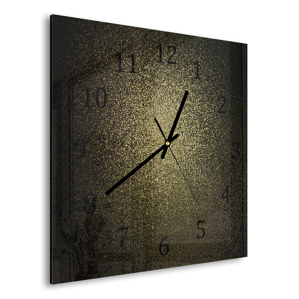 Wanduhr 30x30 - Subtiler Goldschimmer