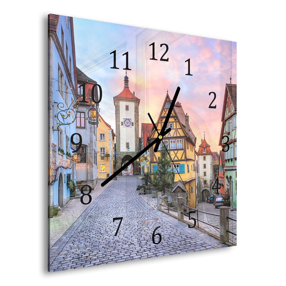Wanduhr 30x30 - Rothenburg ob der Tauber