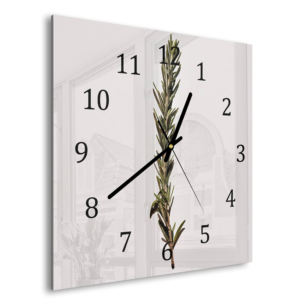 Wanduhr 30x30 - Rosmarinzweig