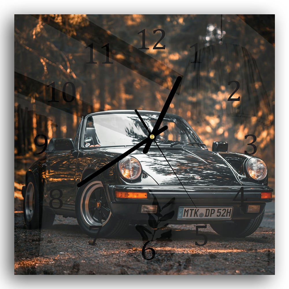 Wanduhr 30x30 - Vintage Porsche