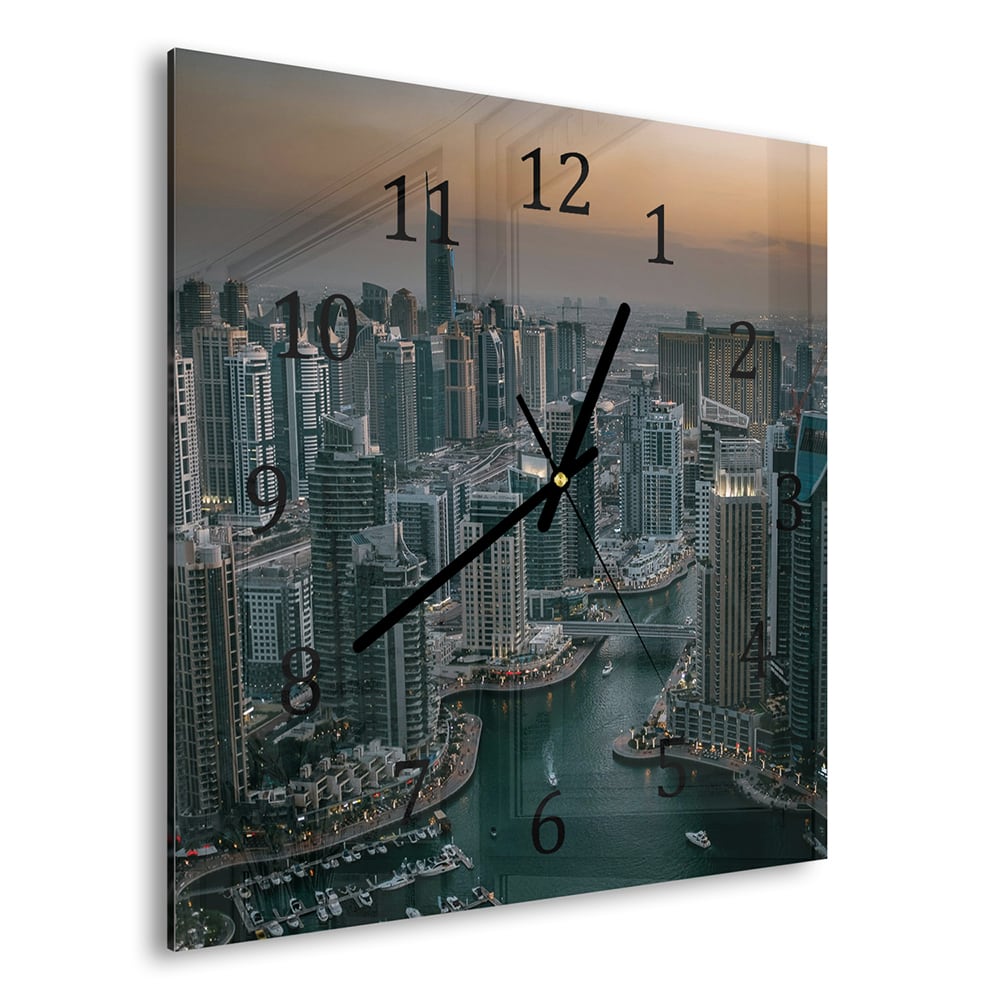 Wanduhr 30x30 - Dubai Marina