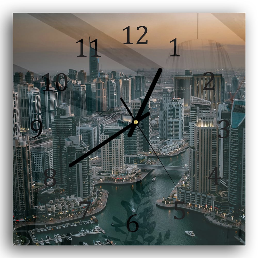 Wanduhr 30x30 - Dubai Marina