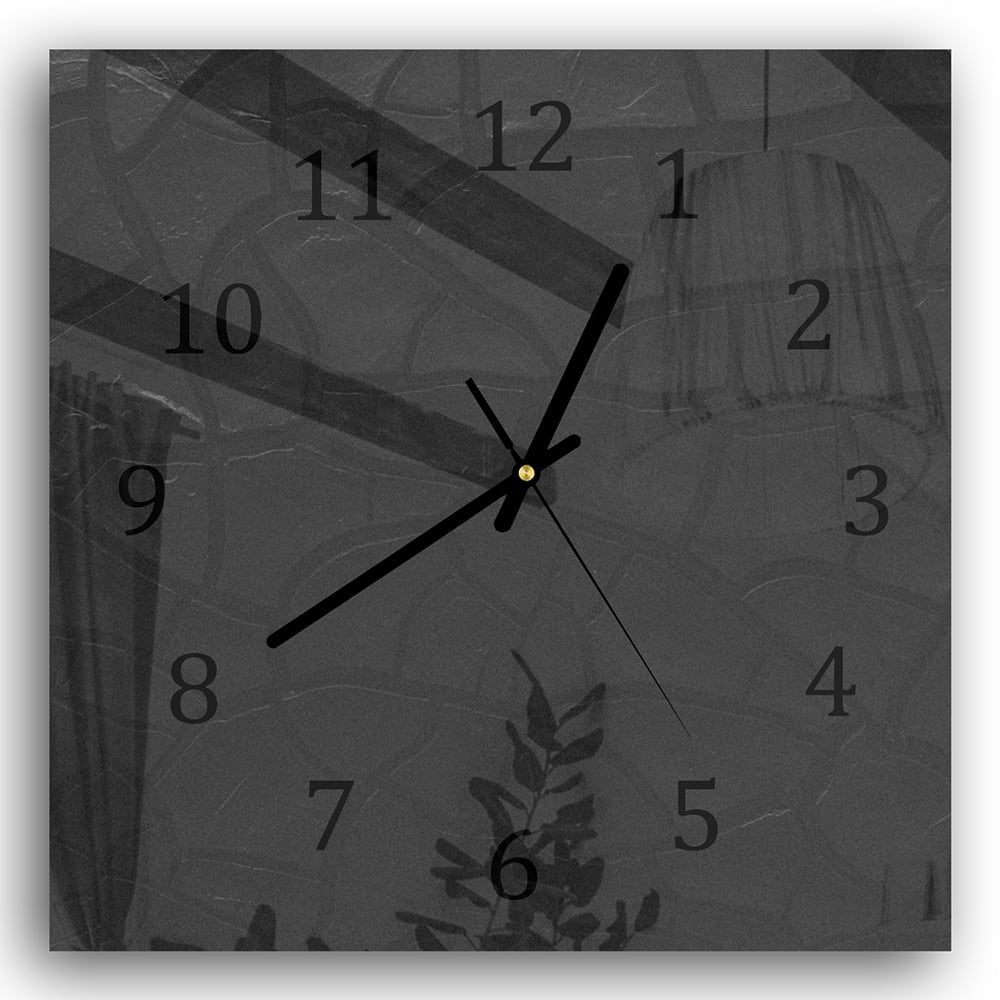 Wanduhr 30x30 - Schwarz-weiße Textur