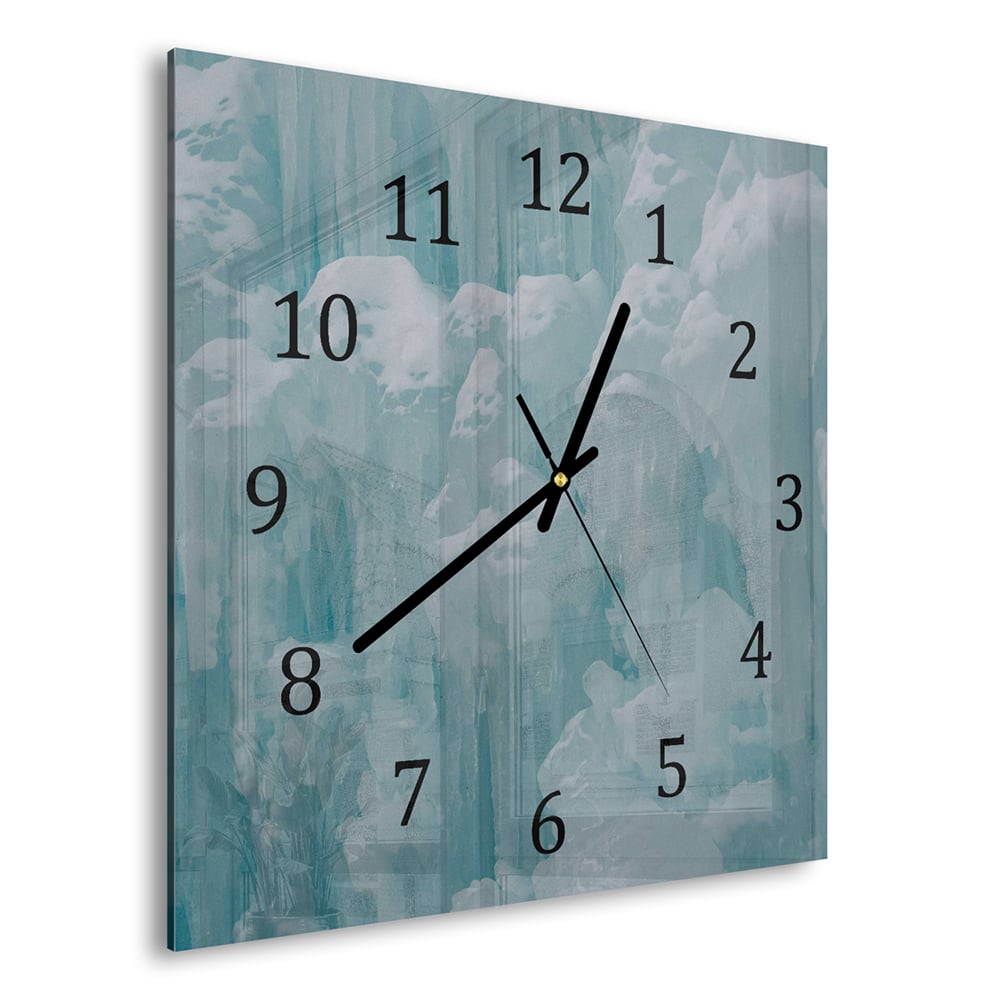 Wanduhr 30x30 - Natürliche Eisskulpturen