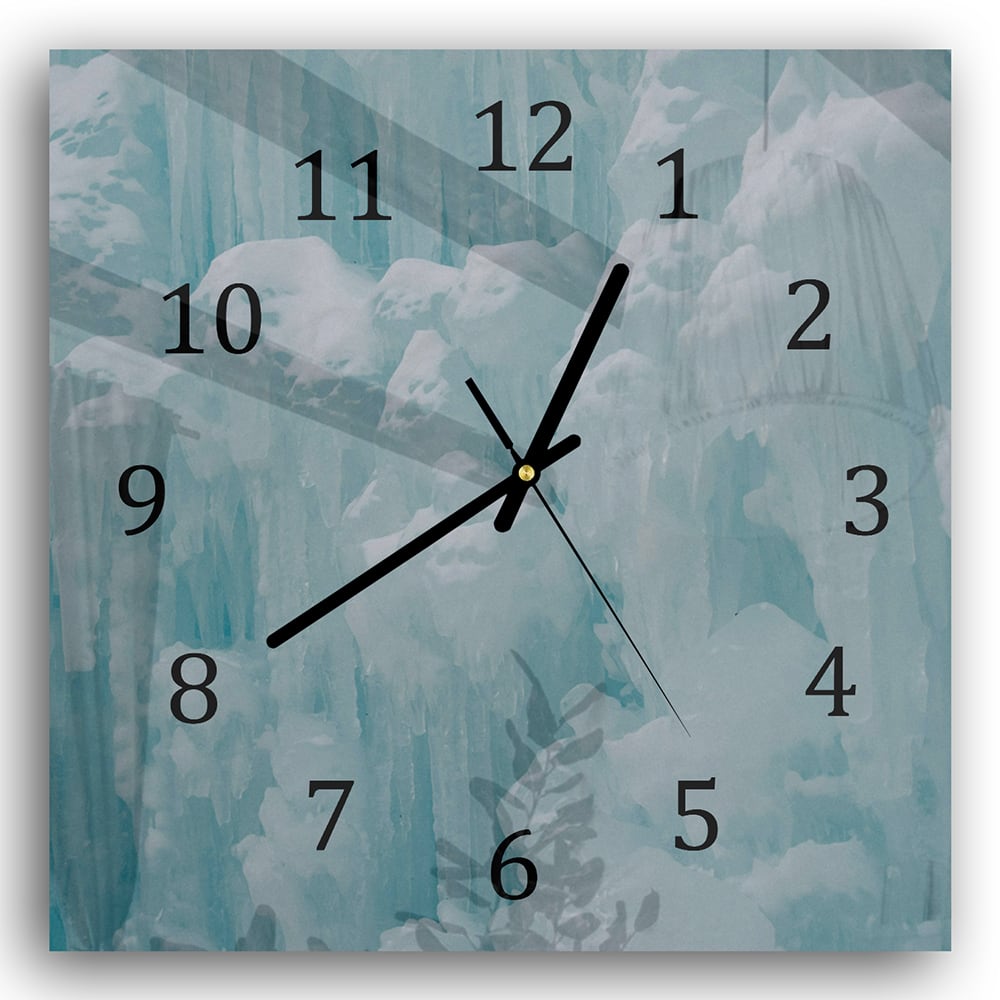 Wanduhr 30x30 - Natürliche Eisskulpturen