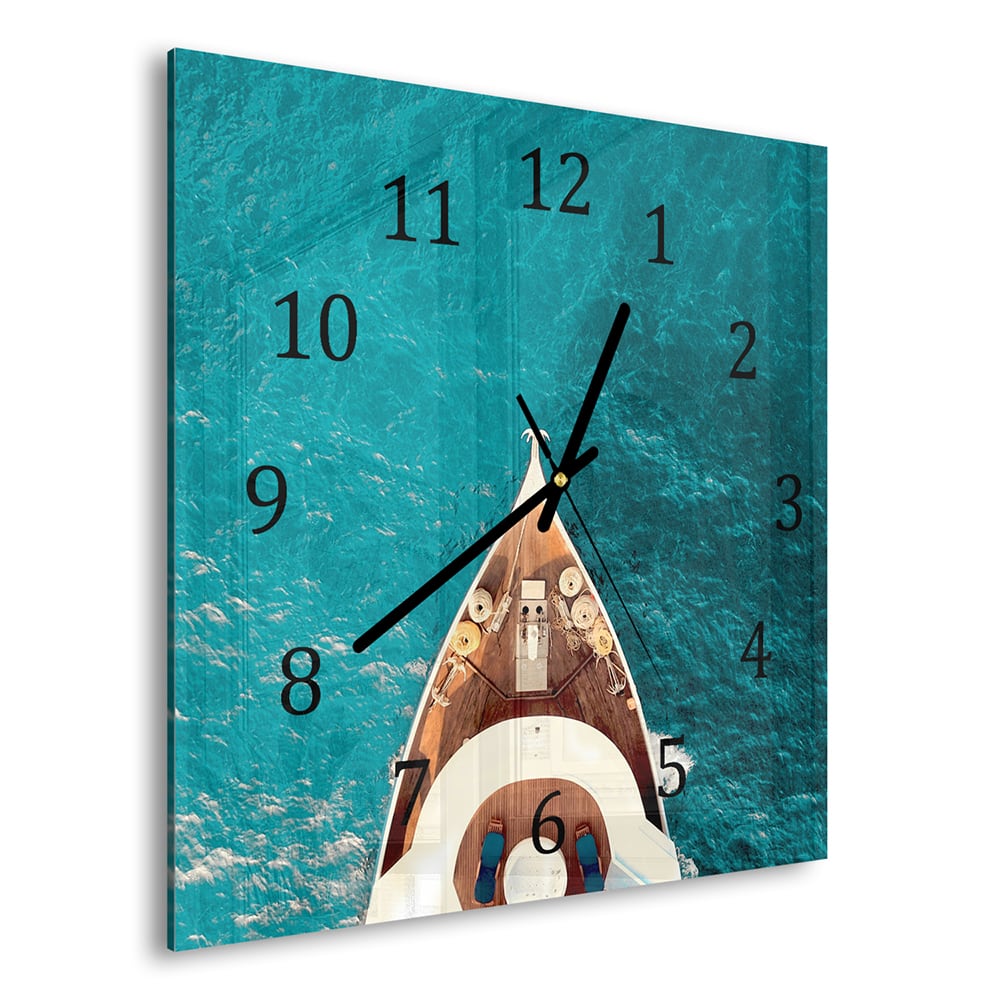 Wanduhr 30x30 - Vorderseite der Yacht