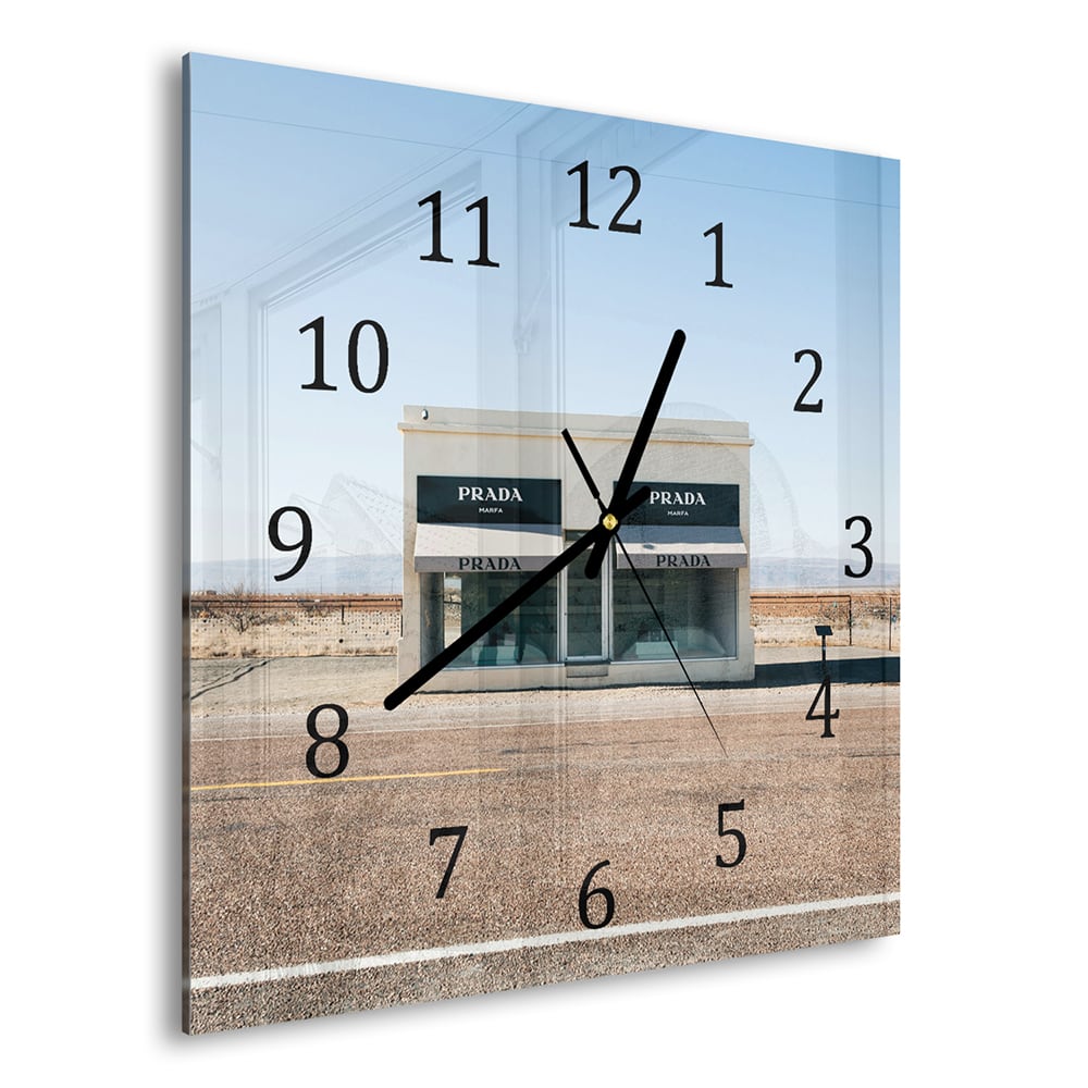 Wanduhr 30x30 - Prada Marfa