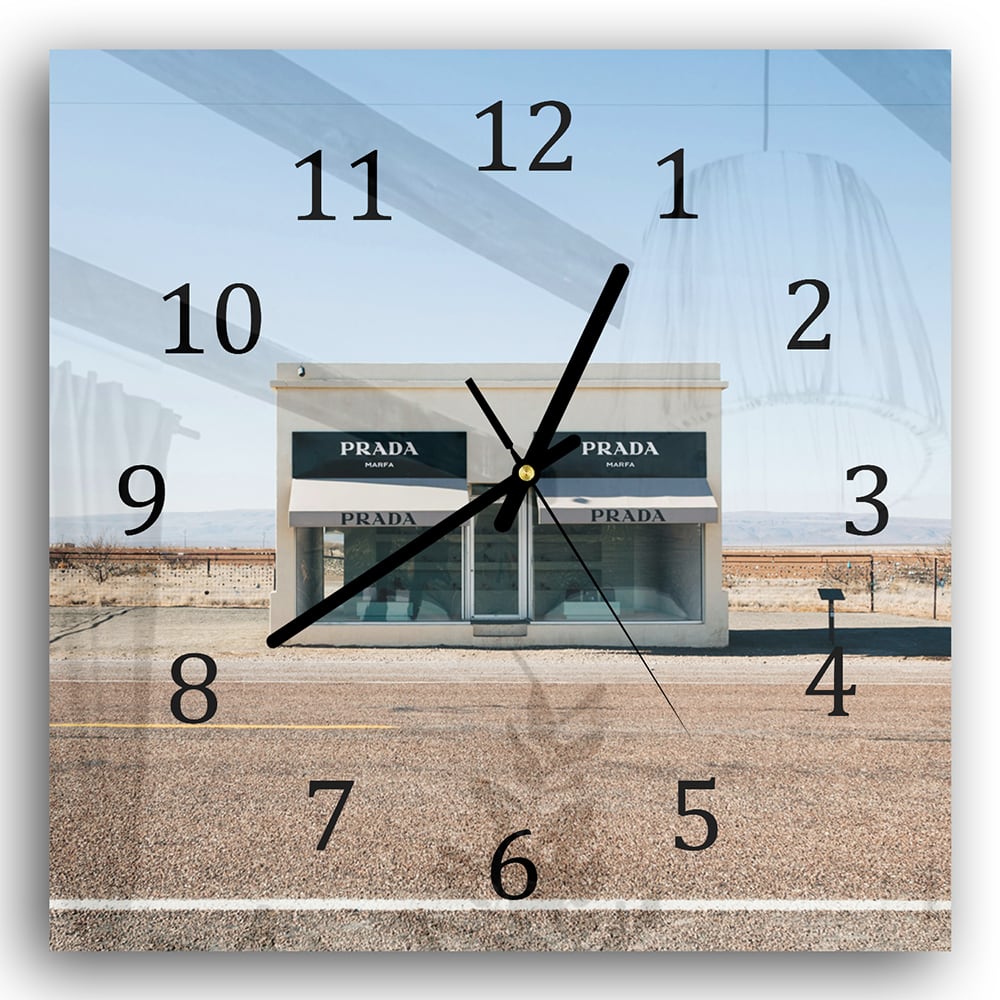 Wanduhr 30x30 - Prada Marfa