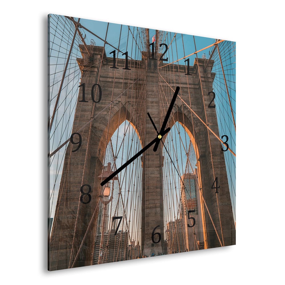 Wanduhr 30x30 - Brooklyn Bridge