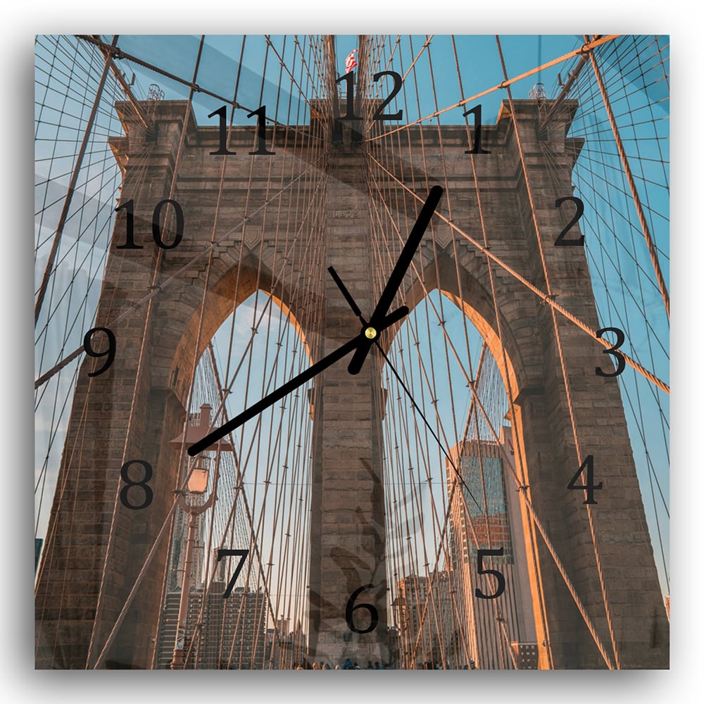 Wanduhr 30x30 - Brooklyn Bridge