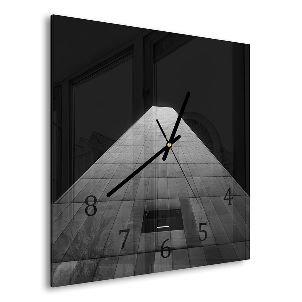 Wanduhr 30x30 - Schwarz-weiße Wohnung
