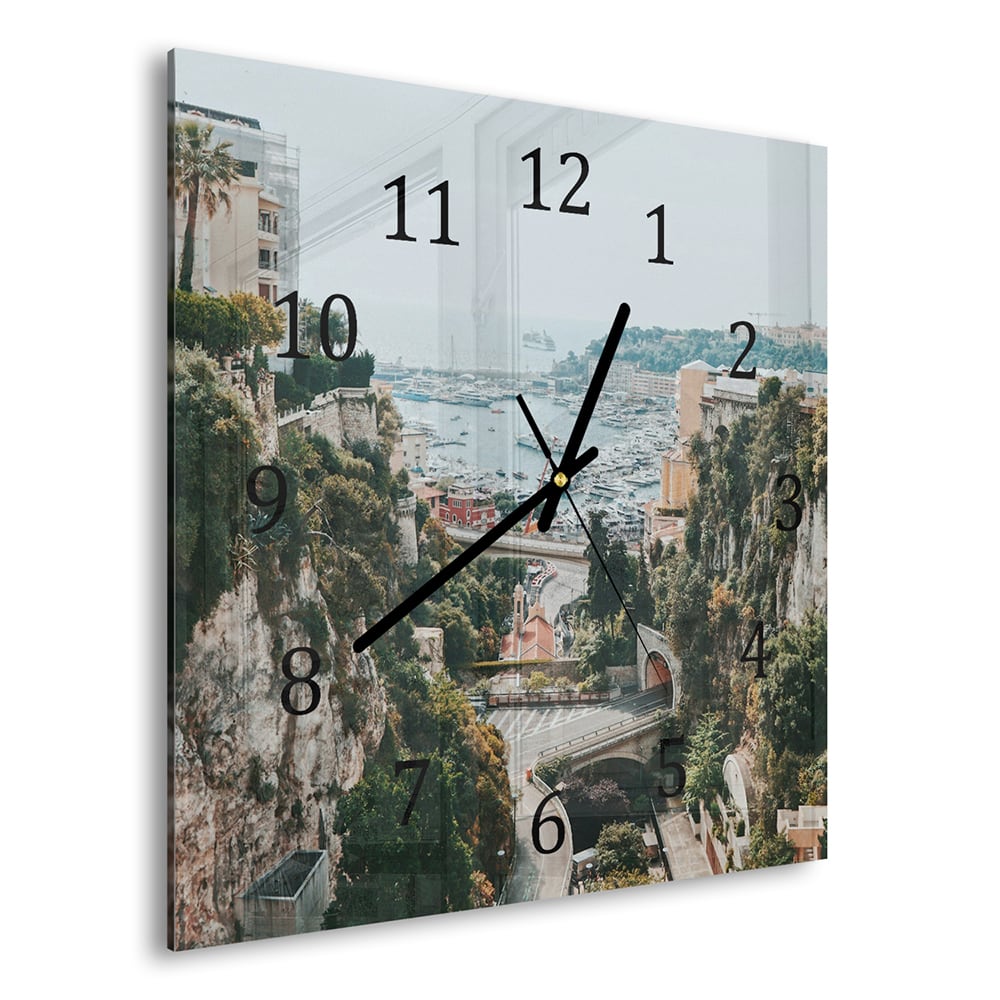 Wanduhr 30x30 - Blick auf Monaco