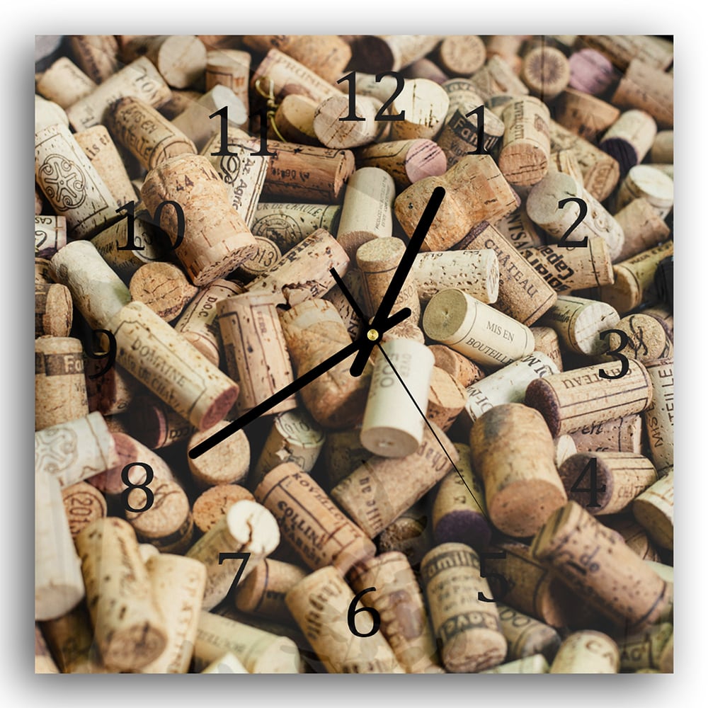 Wanduhr 30x30 - Weinkorken