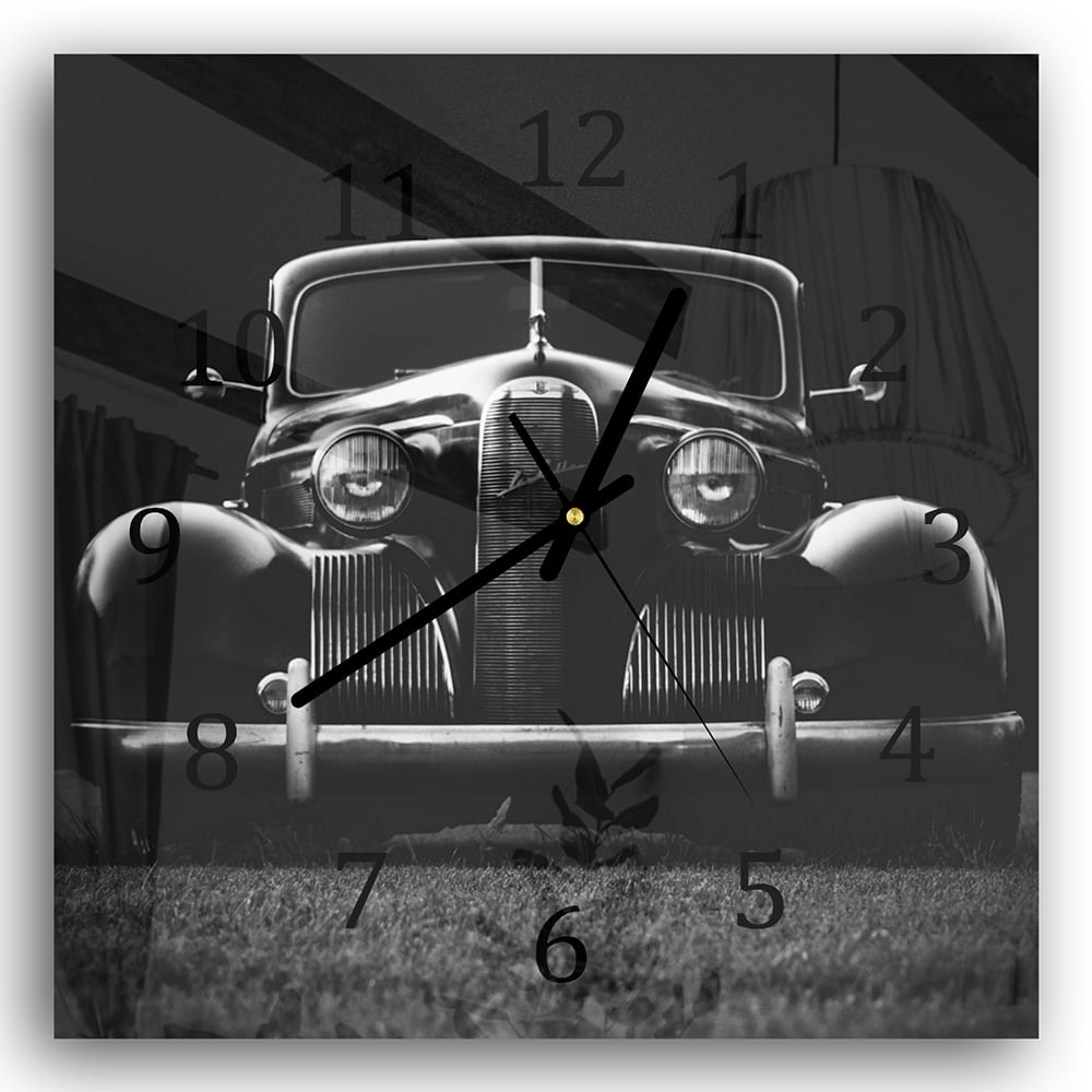 Wanduhr 30x30 - Vintage Auto