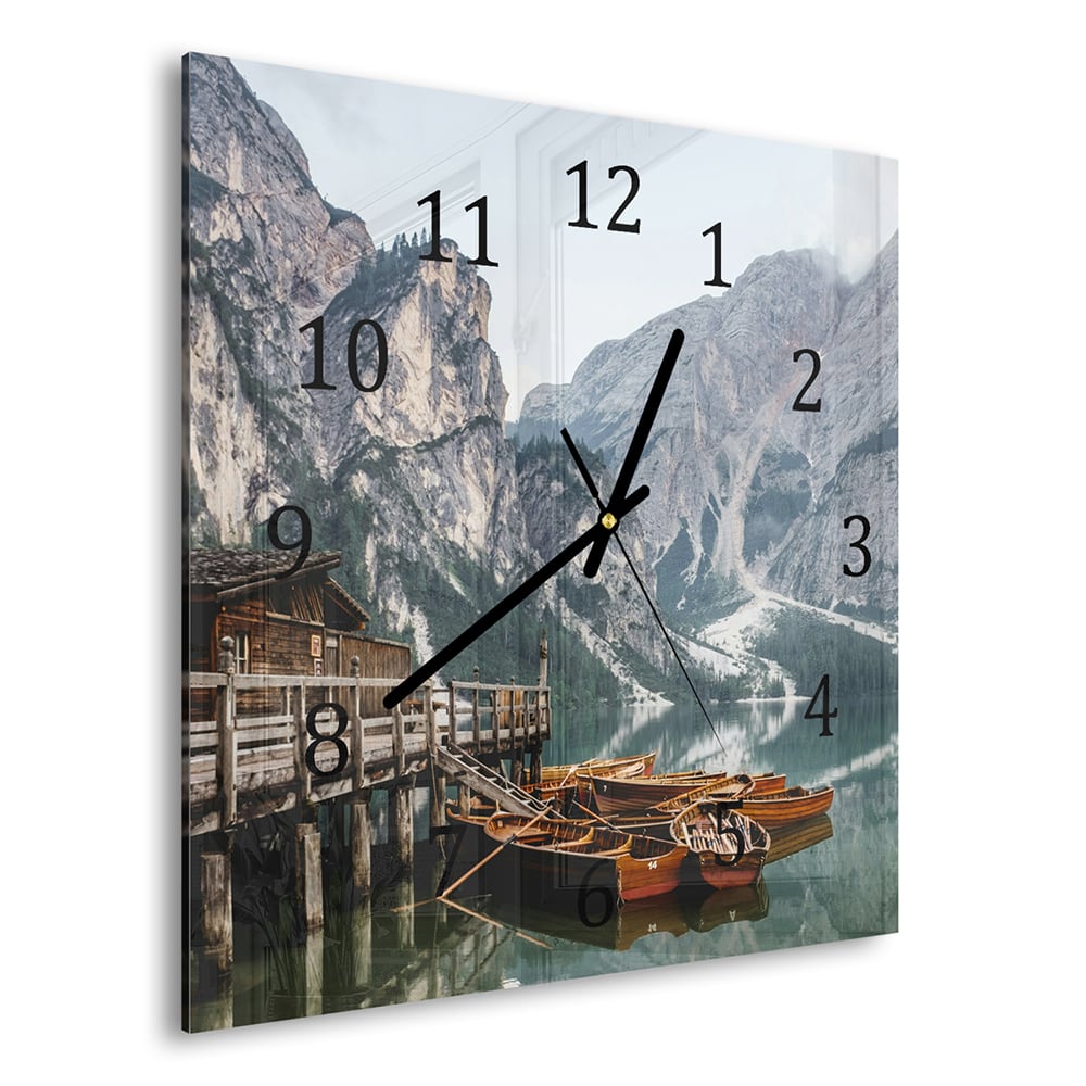 Wanduhr 30x30 - Pragser Wildsee