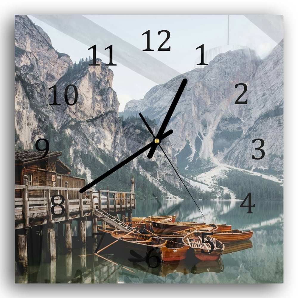 Wanduhr 30x30 - Pragser Wildsee
