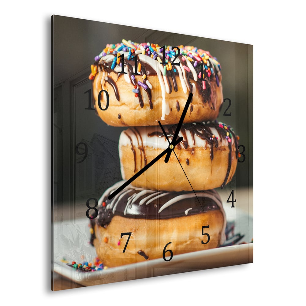 Wanduhr 30x30 - Donuts