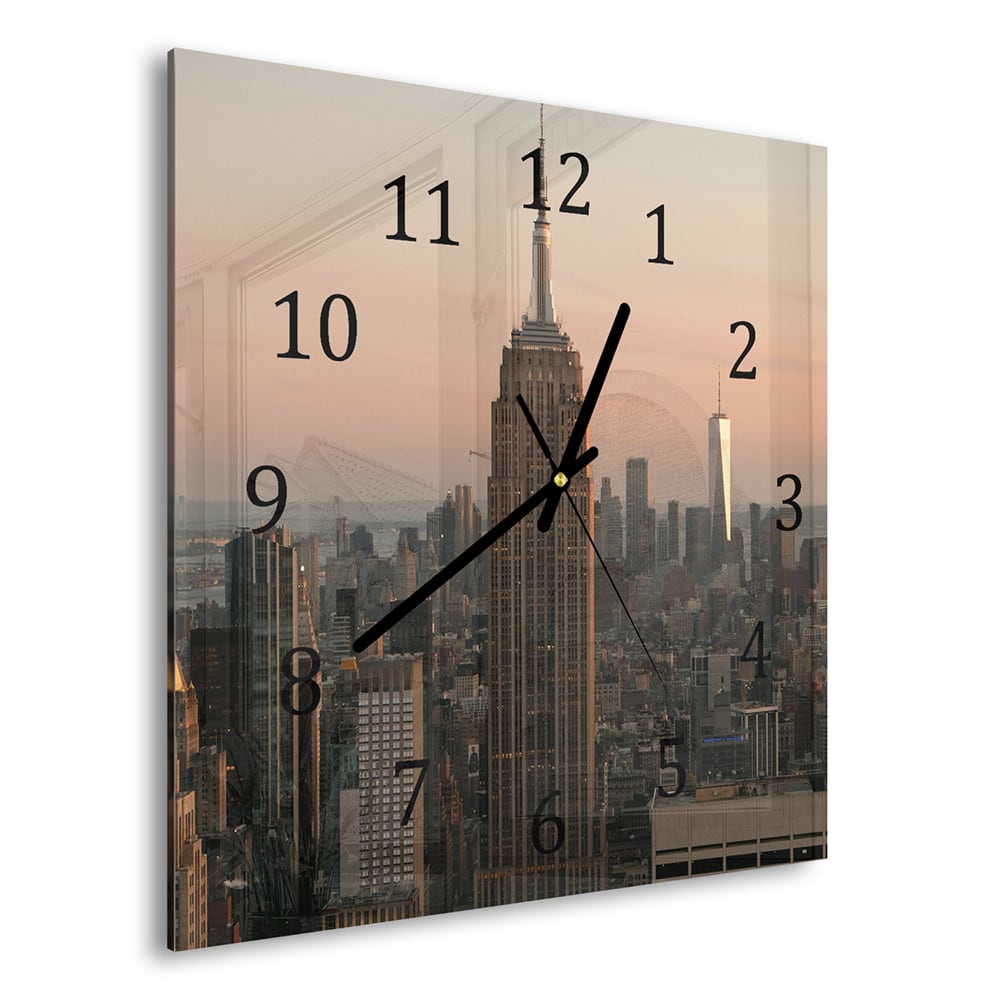 Wanduhr 30x30 - Manhattan Skyline