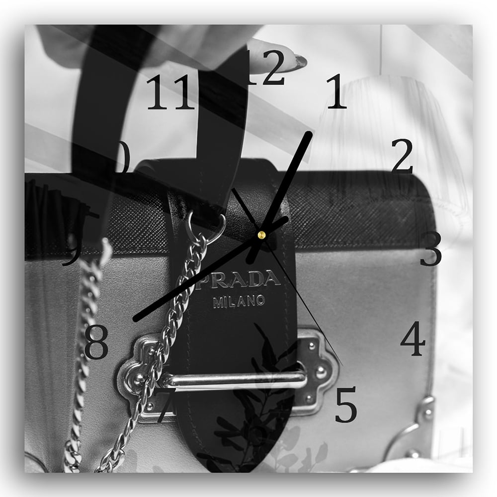Wanduhr 30x30 - Prada Milano Tasche