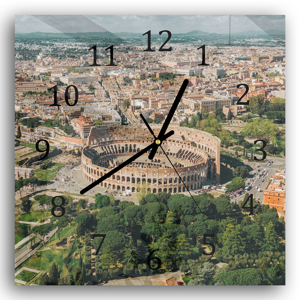 Wanduhr 30x30 - Rom von oben