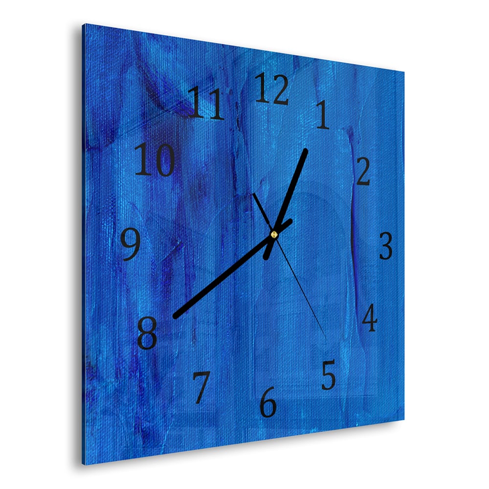 Wanduhr 30x30 - Blaue Abstraktion