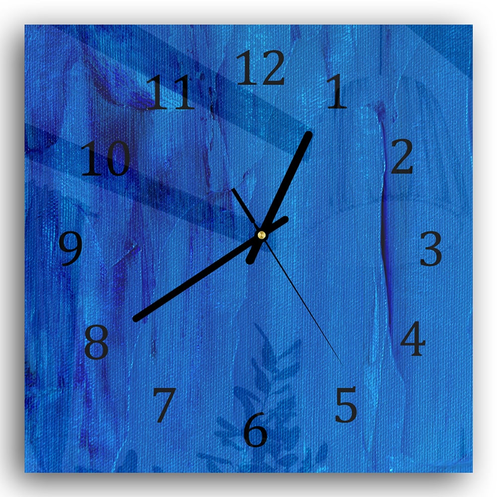 Wanduhr 30x30 - Blaue Abstraktion