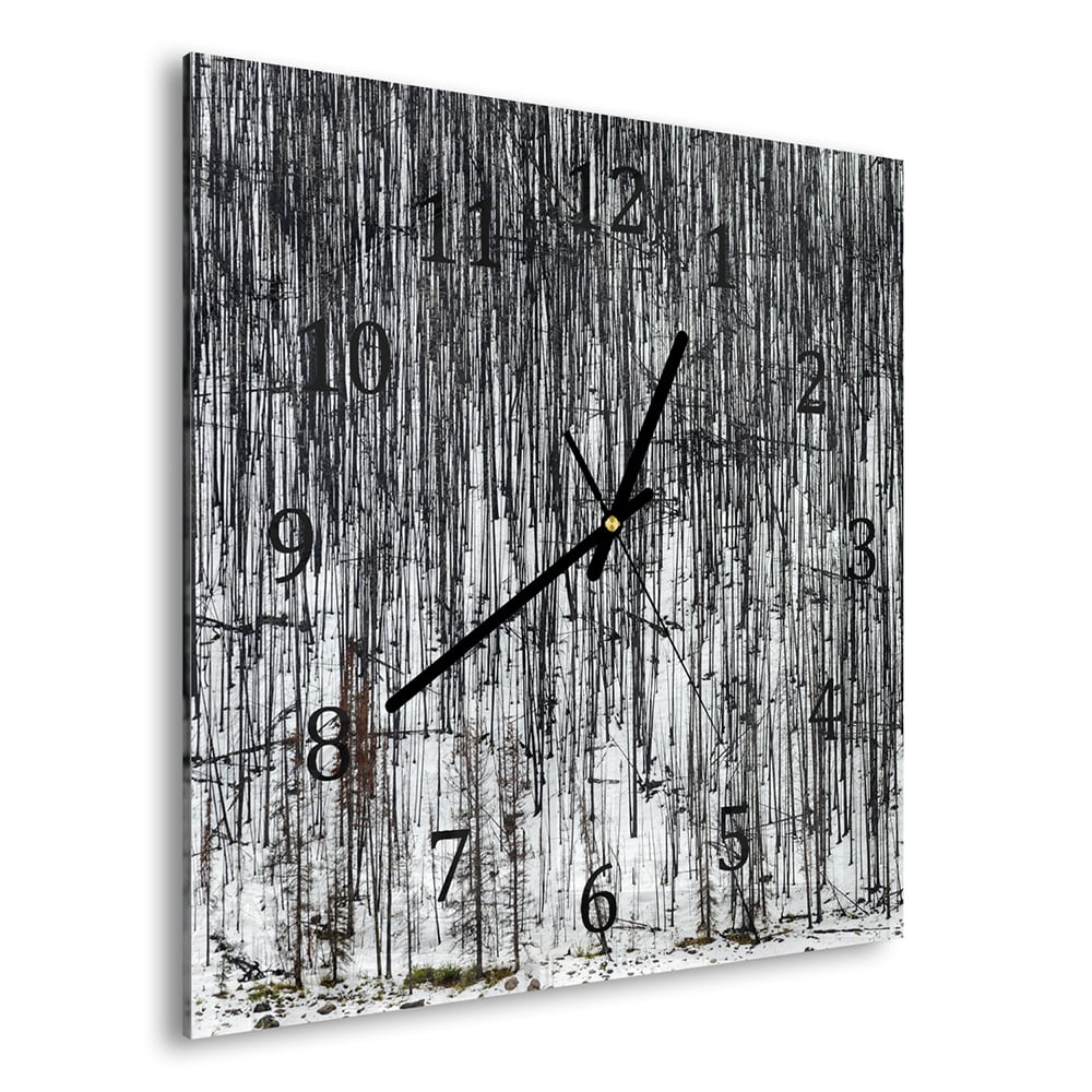 Wanduhr 30x30 - Winterwald